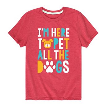 Boys 8-20 Here To Pet All The Dogs Graphic Tee