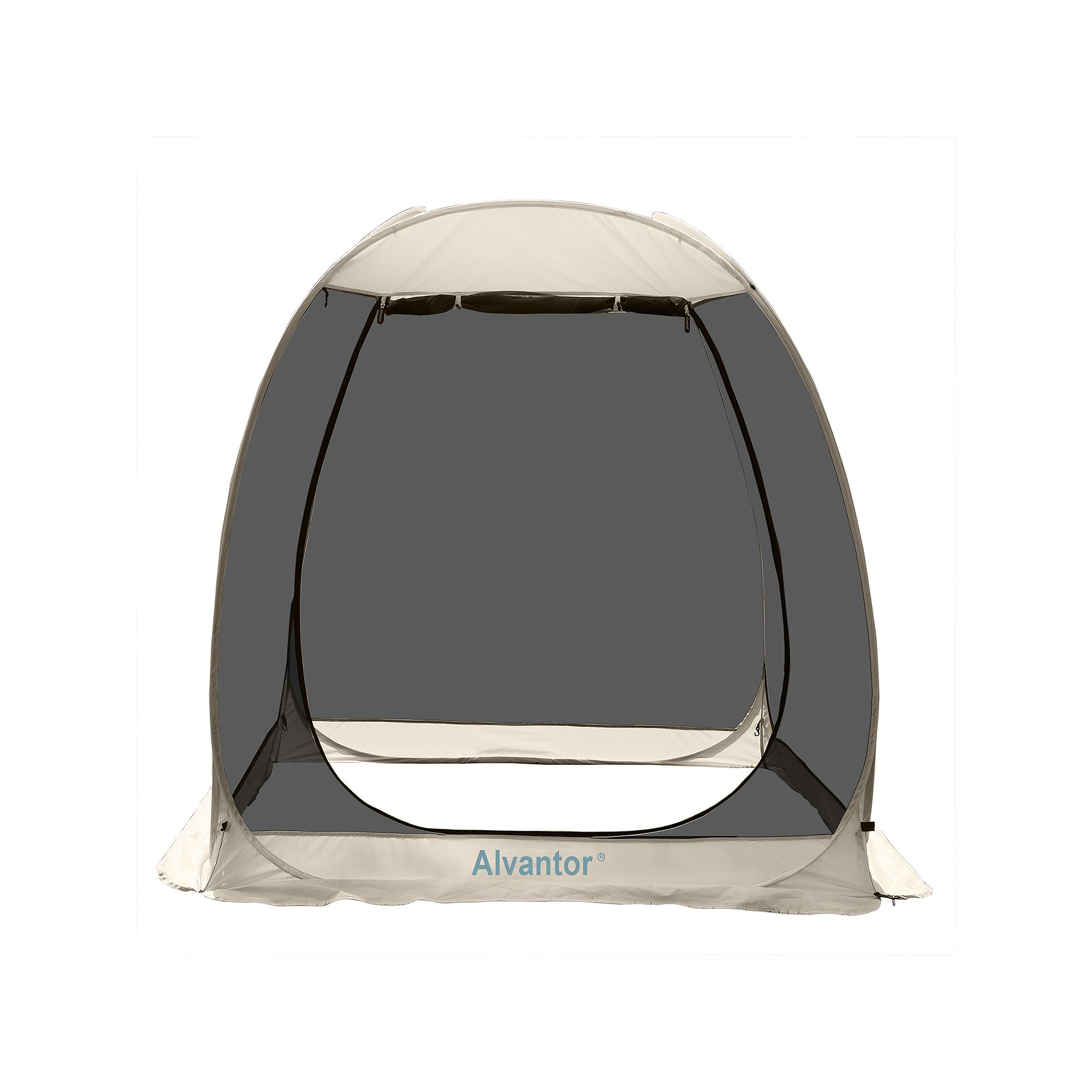 Alvantor Pop Up Screen Tent Camping Tent Canopy Gazebo 6x6, Beige Khaki