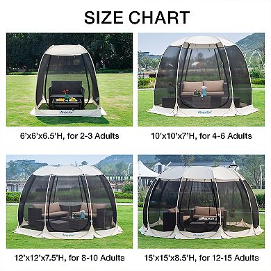 Alvantor Pop Up Screen Tent Camping Tent Canopy Gazebo 10'x10'