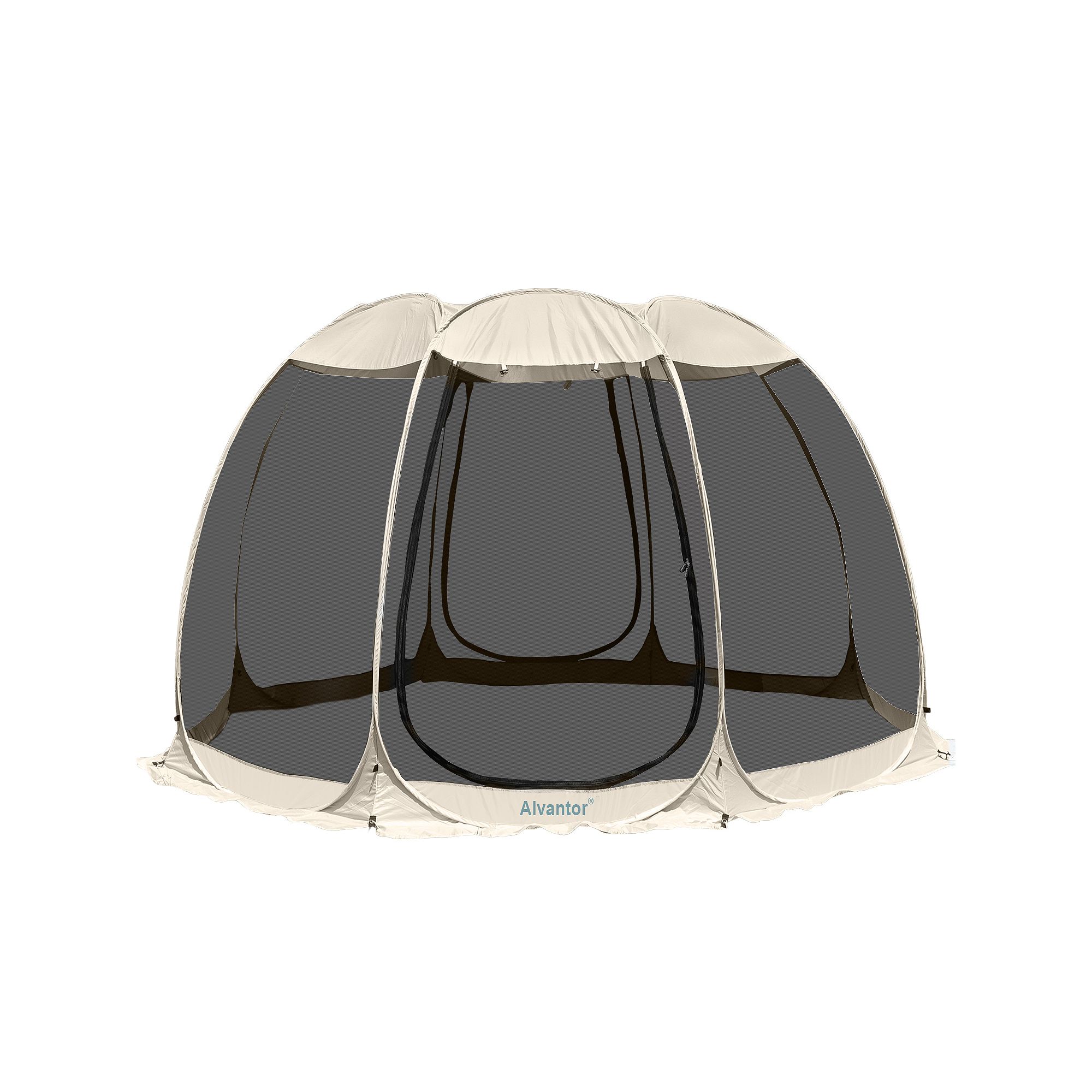 Alvantor Pop Up Screen Tent Camping Tent Canopy Gazebo 12x12, Beige Khaki