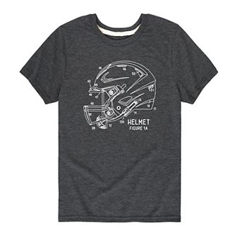 Boys 8-20 Football Helmet Renderin Graphic Tee