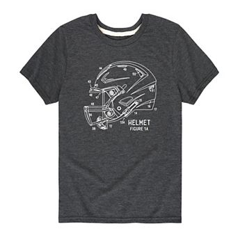 Boys 8-20 Football Helmet Renderin Graphic Tee