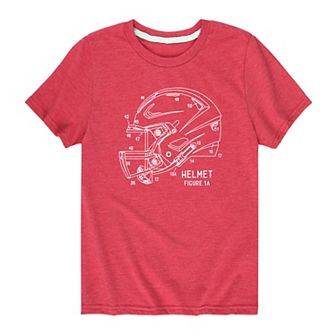 Boys 8-20 Football Helmet Renderin Graphic Tee