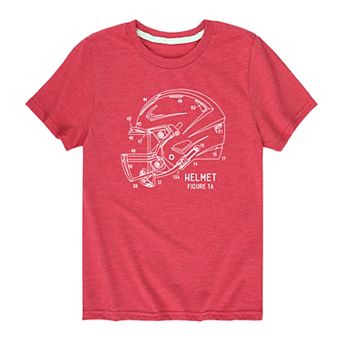 Boys 8-20 Football Helmet Renderin Graphic Tee