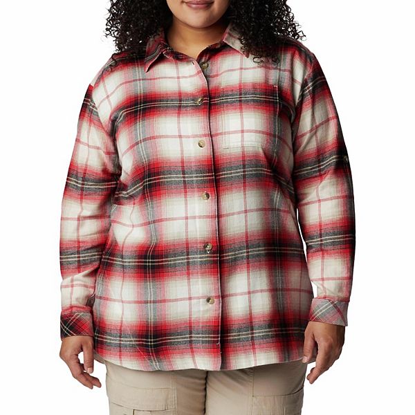 Plus Size Columbia Holly Hideaway&trade; Plaid Flannel Shirt - Chalk Multi Tartan (1X)