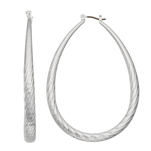 teardrop hoop earrings silver