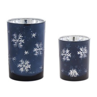 Snowflake Candle Holder Table Decor 2 pc Set