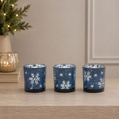 Snowflake Votive Candle Holder Table Decor 3-piece Set