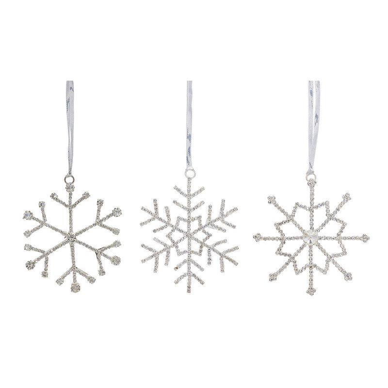Jeweled Snowflake Wall Decor 12-piece Set, Silver