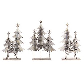 Christmas Tree Deer Floor Decor 3 pc Set
