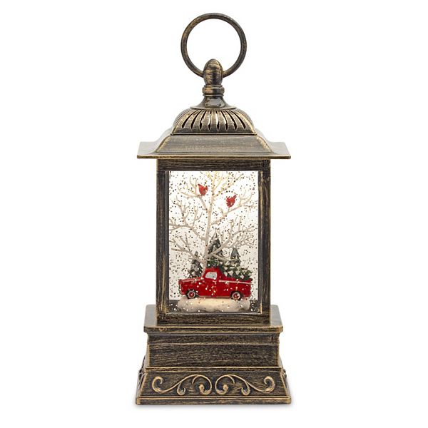 Melrose Snow Globe Lantern with Truck