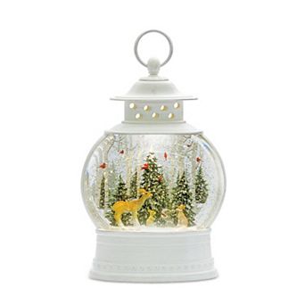 Melrose Snow Globe Lantern with Deer