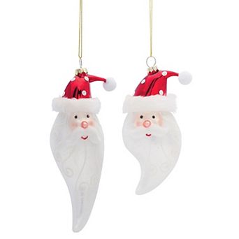 Melrose Santa Head Ornament 6 pc Set