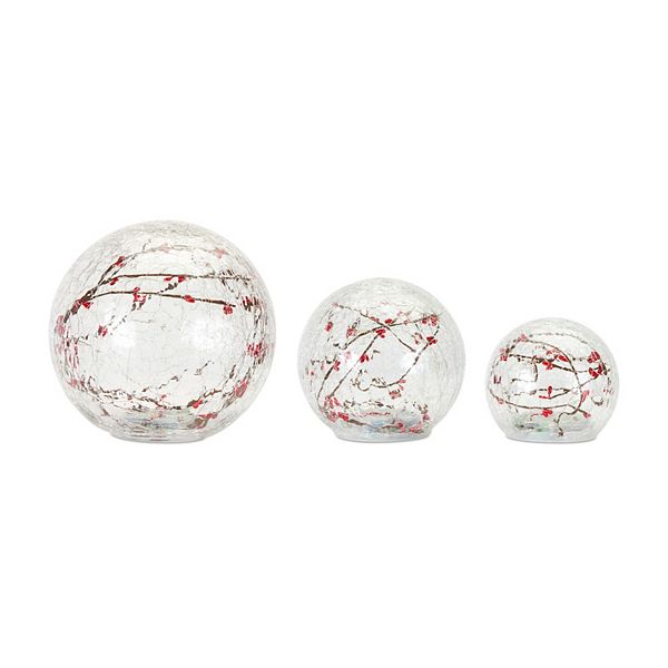 Melrose LED Glass Snow Globe 3Piece Set
