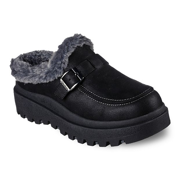 Skechers fur hotsell lined mules