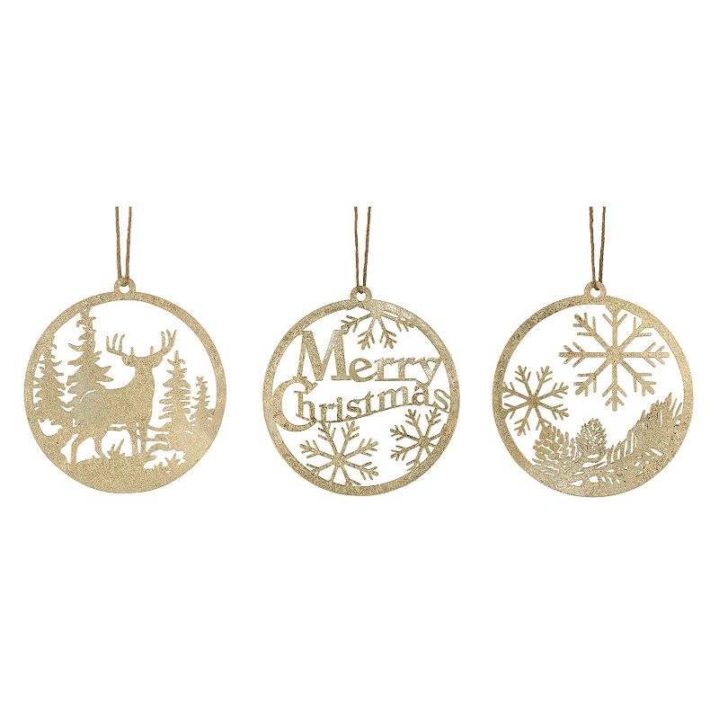Melrose Metal Ornament 24-Piece Set, Gold