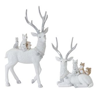 Melrose Resin Deer Decor 2 pc Set