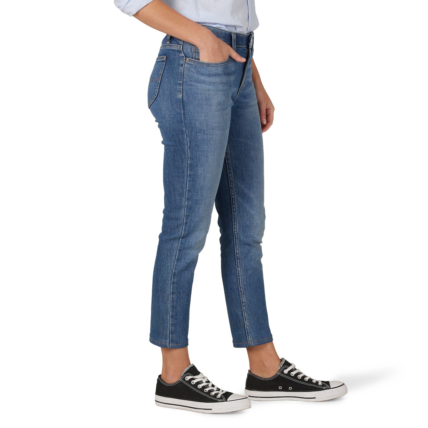 Lee Women's Ultra Lux Mid Rise Skinny Jean - Slim Fit Stretch Denim Comfort