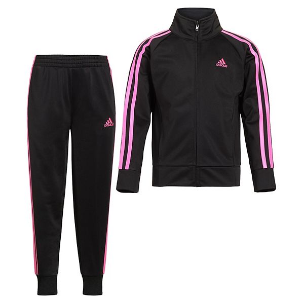 Adidas tracksuit pink and on sale black