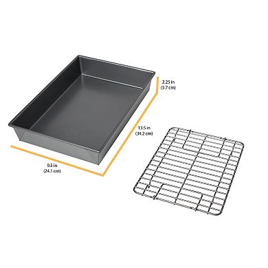 Chicago Metallic Pro Nonstick Roast & Broil Baking Pan with Rack