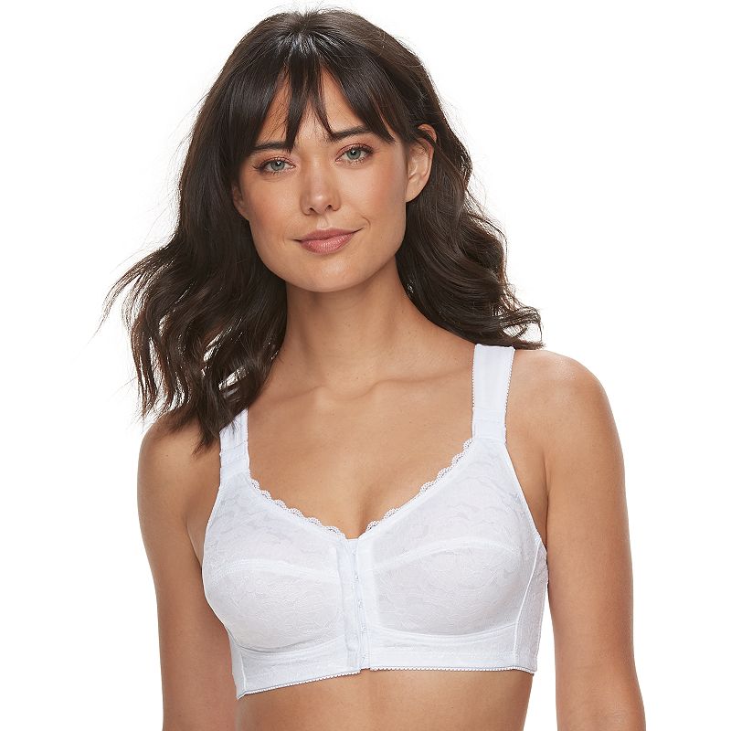 Lunaire Full Figure Front-Close Wireless Posture Bra 1628L, Women's, Size: 38 B, White