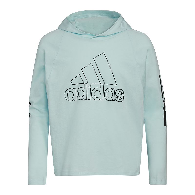 Girls 7-16 adidas Hooded Graphic Tee, Girls, Size: Small, Light Blue