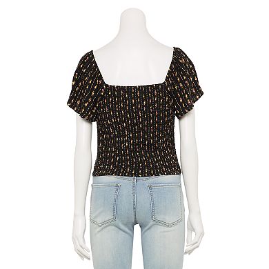 Juniors' SO® Front Lace-Up Cropped Top