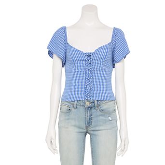 Juniors' SO® Front Lace-Up Cropped Top