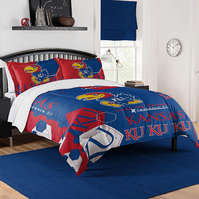 The Northwest Kansas Jayhawks Full/Queen Comforter Set with Shams, Multicol