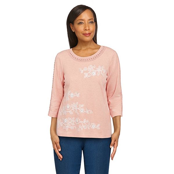 Women's Alfred Dunner Floral Lace Embroidered Top