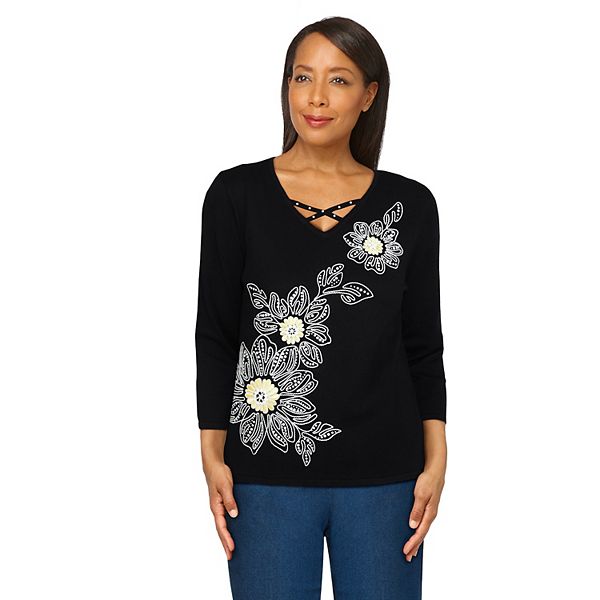 alfred dunner floral sweater