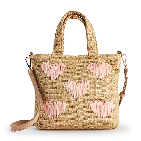 Lauren Conrad Contemporary Heart Crossbody Ivory Handbag Brand New with Tags