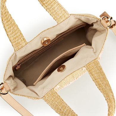 LC Lauren Conrad Heart Straw Crossbody Bag
