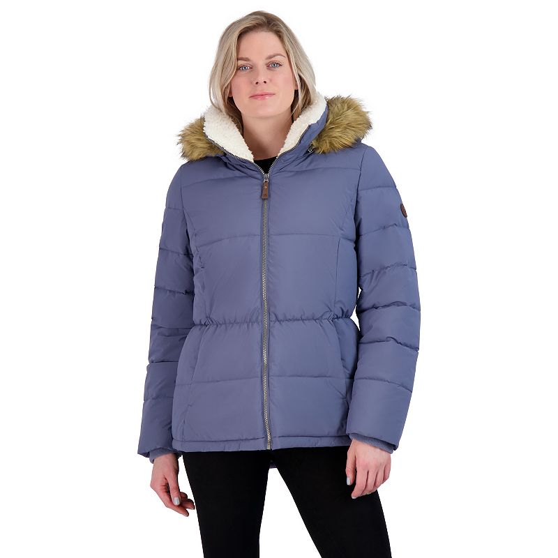 Womens ZeroXposur Naomi Sherpa Quilted Puffer Jacket, Size: Small, Infinit