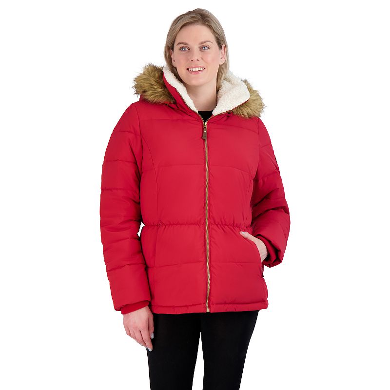 Womens ZeroXposur Naomi Sherpa Quilted Puffer Jacket, Size: Small, Brt Pin