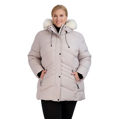 Plus Size ZeroXposur Tessa Faux Fur Hood Quilted Parka Coat