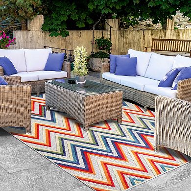 Superior Modern Zigzag Indoor/ Outdoor Area Rug
