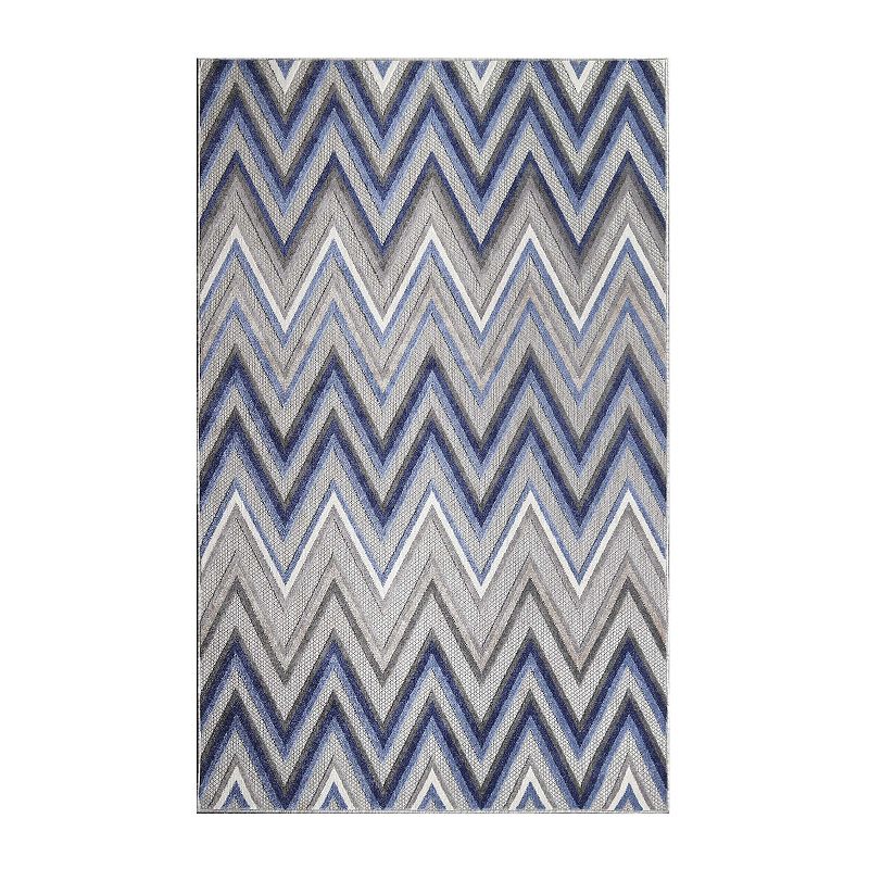 Superior Modern Zigzag Indoor/ Outdoor Area Rug, Grey, 8X10 Ft