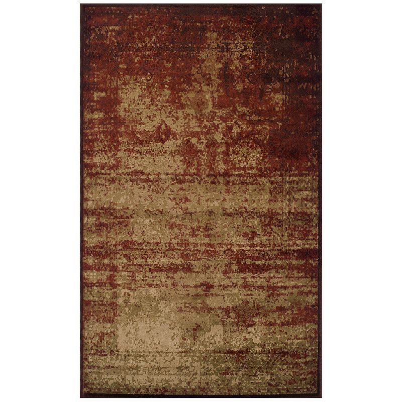 Superior Acid Wash Modern Area Rug, Red, 8X10 Ft