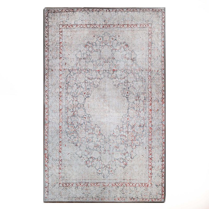 Superior Boho Floral Medallion Area Rug, Red, 5X7.5 Ft