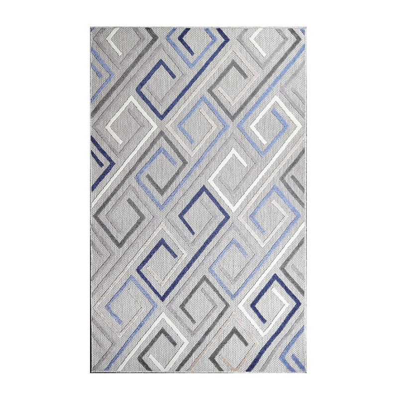 Superior Geometric Indoor/ Outdoor Area Rug, Grey, 8X10 Ft