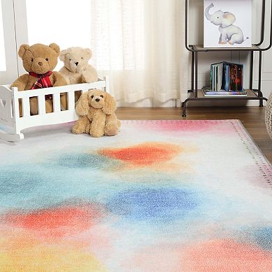 Superior Watercolor Abstract Anti- Slip Area Rug