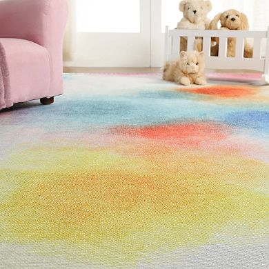 Superior Watercolor Abstract Anti- Slip Area Rug