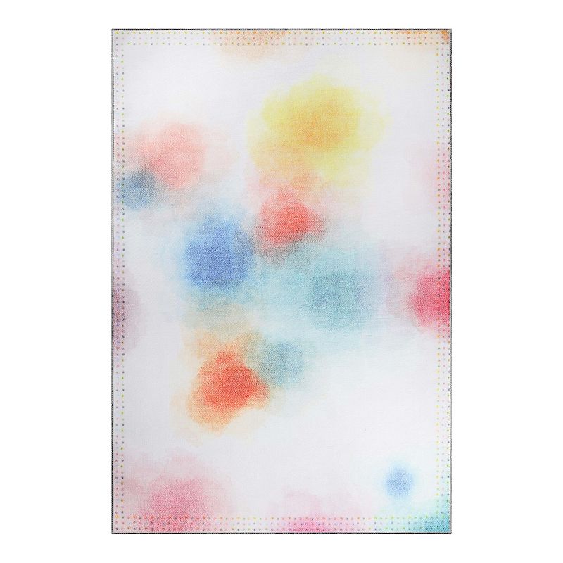 Superior Watercolor Abstract Anti-Slip Area Rug, Pink, 5.5X8.5 Ft