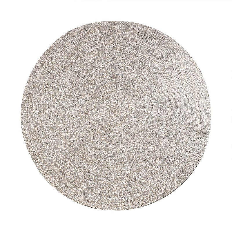 Superior Two-Toned Braided Indoor/ Outdoor Area Rug  Latte/ White  5  x 8