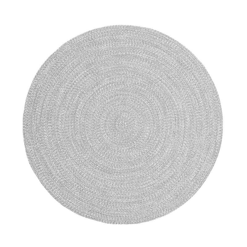Superior Braided Indoor/ Outdoor Area Rug, Dark Grey, 5X8FT OVAL