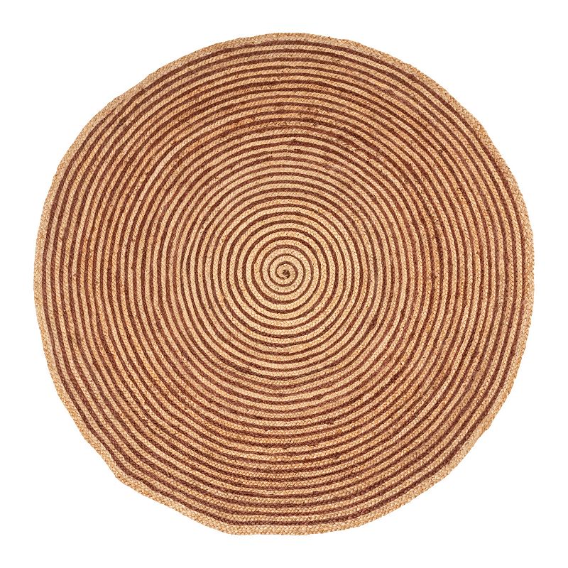 Superior Braided Jute Round Area Rug, Dark Brown, 10Ft Rnd