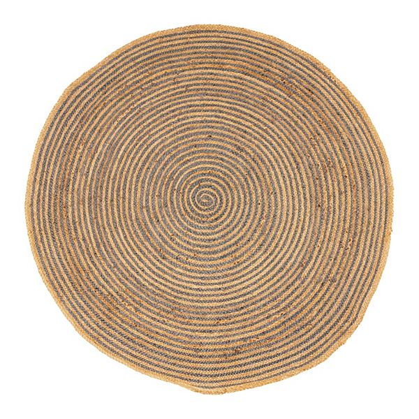 Superior Braided Jute Round Area Rug - Light Blue (4FT RND)