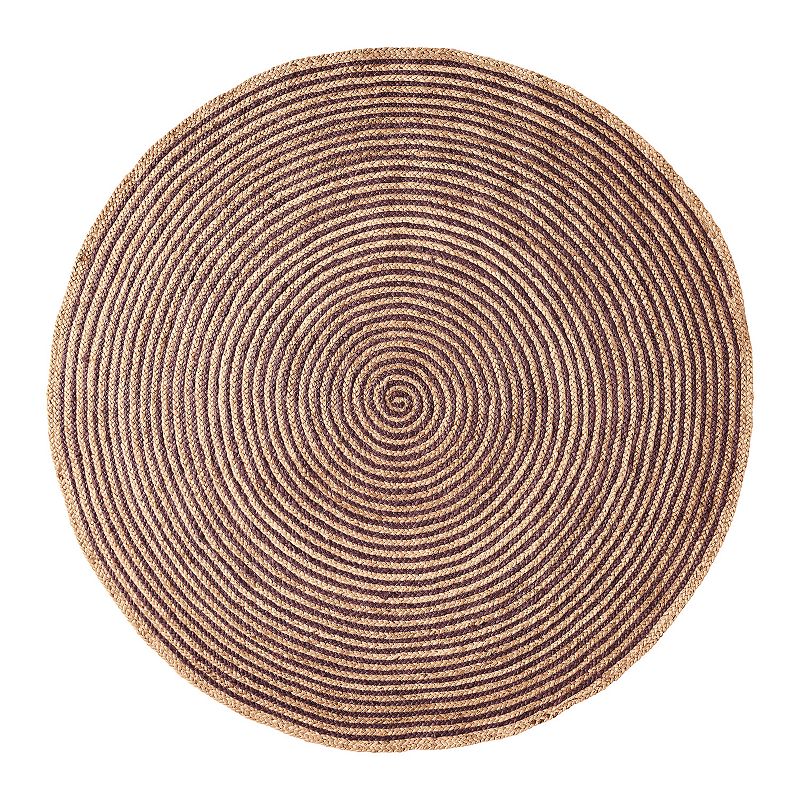 Superior Braided Jute Round Area Rug, Purple, 10Ft Rnd