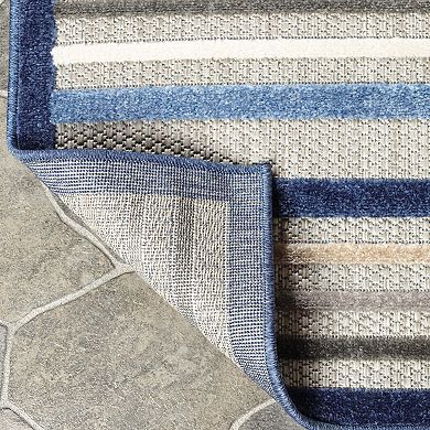 Superior Modern Casual Stripe Indoor Outdoor Area Rug